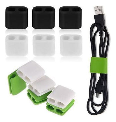 Frecuente De Silicona Atadura Cable Clips Organizar Para Usb 4