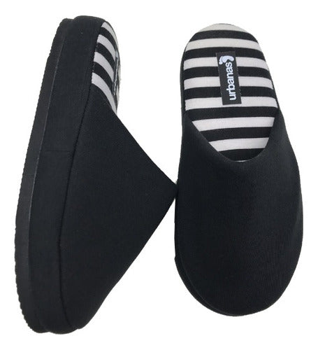 Urbanas Pantuflones Cerrados - Negro Plantilla Rayada 0