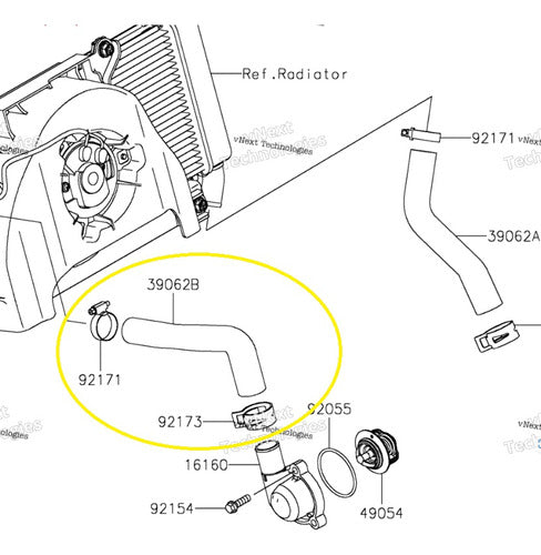 Kawasaki Manguera Radiador Versys 650 2017/24 Original Ck 1