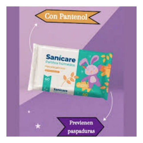 Sanicare Baby Wet Wipes with Panthenol, 120 Units 1