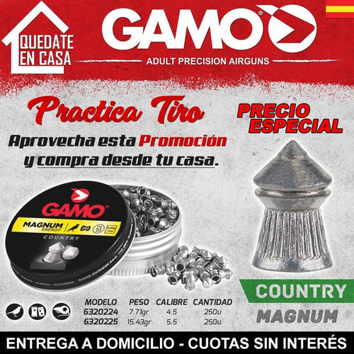 Combo Balines Gamo Magnum 5.5 X250 X 5 Latas Aire Comprimido 2