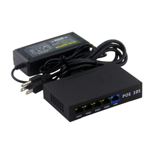 5 Ports Poe Injector Power Over Ethernet IEEE802.3af 96W 0