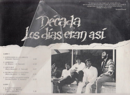 1987 Sondor Lp Vinilo Decada Los Dias Eran Asi Uruguay Raro 1