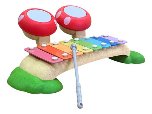 Piano Xilofone Infantil  2x1 Com Tambor Cogumelo -zippy Toys 1