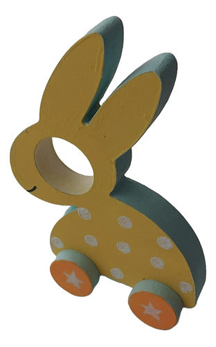 Educational Wooden Pull Toy Rabbit Waldorf Montessori Inspired 0