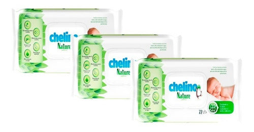 216 Toallitas Húmedas Chelino Nature (3 Packs X 72 U) 0