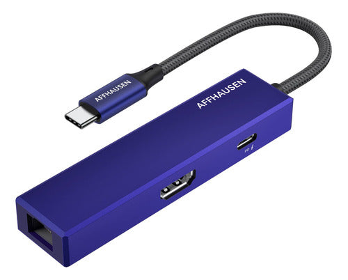 Affhausen Usb-c Hub (3 En 1) Hm01, Con Puerto Gigabit Ethern 0