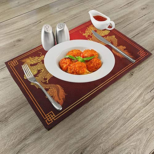 Ambesonne Dragon Place Mats Conjunto De 4 Herencia China His 1