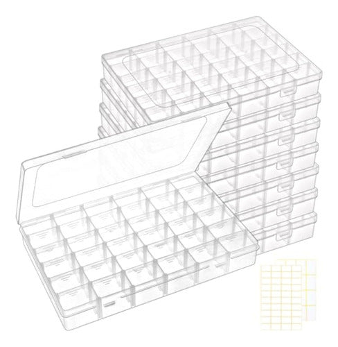 Quefe 8 Pack of Clear Plastic Storage Boxes 0