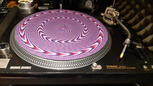 DJPROAUDIO Strobo Violeta Paño Slipmat Bandeja Latex Vinilos Discos 1