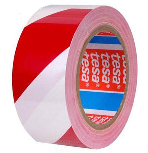 Tesa Signal Premium Striped Tape Red/White 50mm X 66m 3