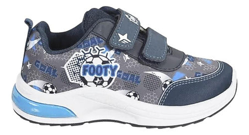 Footy Kids Sneakers - POP662 Soccer Ball Blue 4