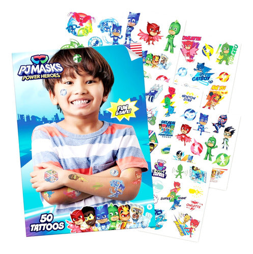 PJ Masks Large Long-Lasting Temporary Tattoos for Kids 0