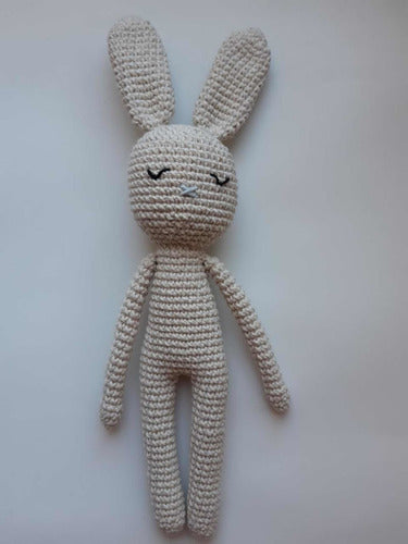 Crochet Bunny Set + Rattle + Pacifier Holder by Chichelandia 7