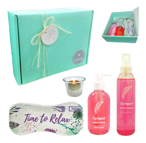 Women's Spa Gift Box Set - Aroma of Roses for a Luxurious Relaxation Experience - Caja Mujer Gift Box Empresarial Spa Rosas Kit Aroma Set N47