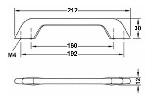 Manija Para Mueble Hafele Cromo Pulido 192mm 106.61.214 1