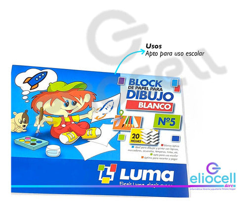 Luma Block De Dibujo Blanco N° 5 Pack X 10 5