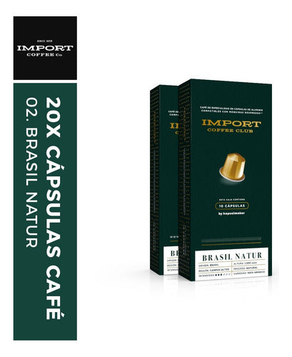 20x Nespresso Compatible Coffee Capsules - Imported from Brazil Natur 0