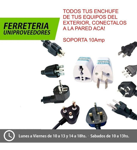 10x Adaptador Enchufe Viajero Inglés Uk Europeo Subte A 4