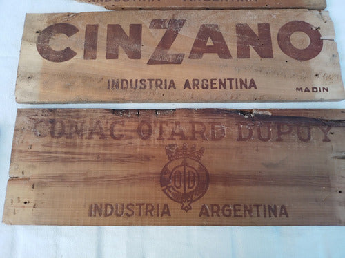 3 Lados Antiguo Cajón Contenedor Botella Cinzano Otard Dupuy 1