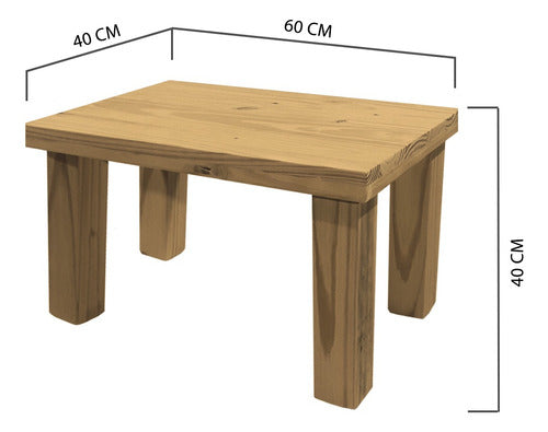 Rectangular Solid Pine Coffee Table 60x40 High Sturdy 18