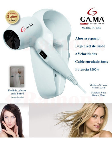 Ga.MA Diffusion Wall Hair Dryer Ideal for Hotels - Pack of 3 7