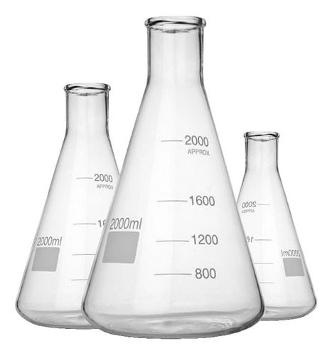 Erlenmeyer De Vidro Graduado Boca Estreita - 500 Ml Promoção 0