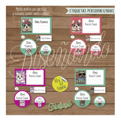 Diseñando Personalized School Labels - Water Resistant 1