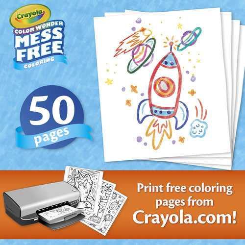 Crayola Color Wonder Mess Free Coloring - Blank Coloring Pages, 50 Count, Printable Page Refill Set 1