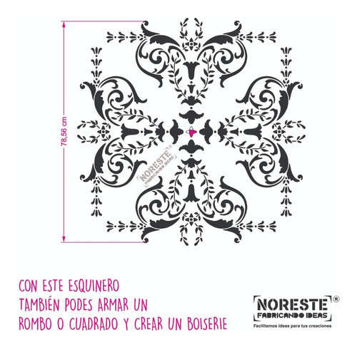 Noreste Ideas Stencil Esquinero Boiserie Arabesco Esq250 2