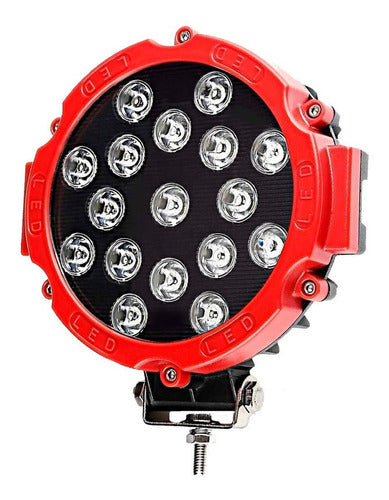 Set of 2 51W Round 17 LED 4x4 Auxiliary Projector Lights 2