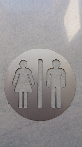 Generic Stainless Steel Bathroom Sign for Men and Women 100x100mm 1