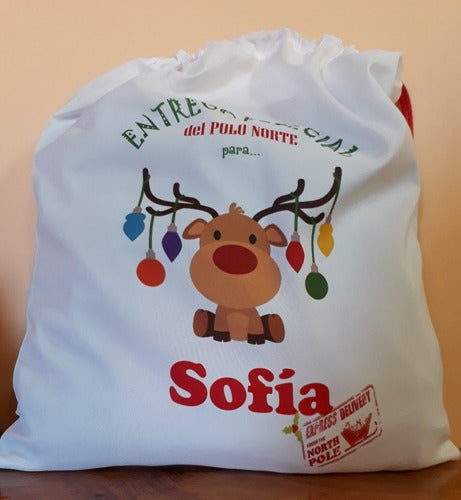 Bolsa Costal  Navidad De Tela Personalizada 45cmx45cm 2u. 1