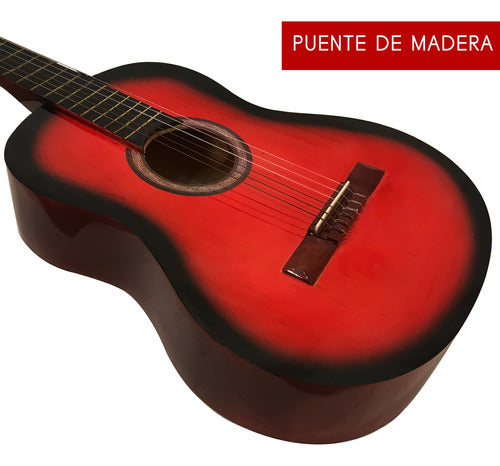 Classical Creole Guitar by Romulo Garcia CG100 with Red Finish + Case 2