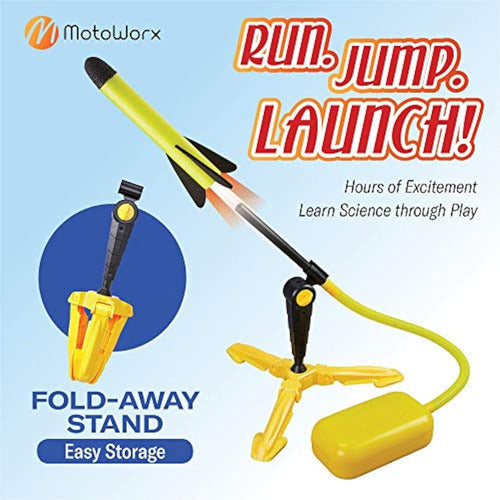 Motoworx Toy Rocket Launcher for Kids, Shoots Up to 100 Feet 4