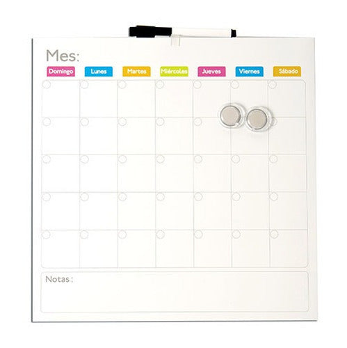 Pizarra Magnetica Planner Mensual 35x35cm Marcador + Imanes 1