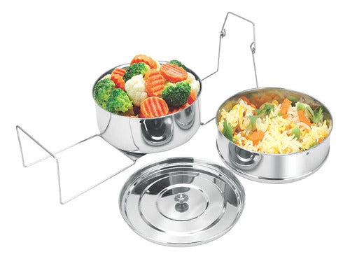 Me'n Lily Pressure Steamer Stainless Steel Stackable Insert Pans with Egg Rack 1