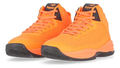 Topper Basketball Sneakers Block Men in Orange and Black 5