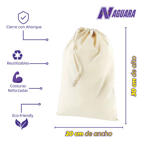 Naguara Canvas Drawstring Bags 20x30 Plain Souvenir Packaging X 25 1