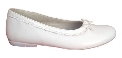 Pianino White Ballerinas Anatomical Arch Rubber Sole Communion Parties 0