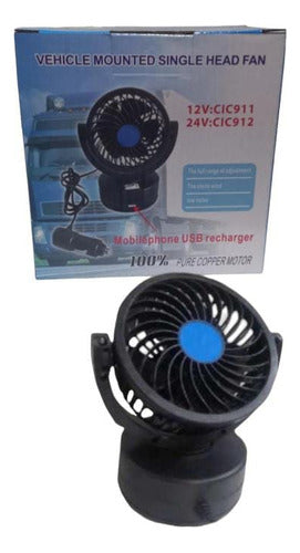 AN-2207 12V Car Fan with 360° Rotation 1