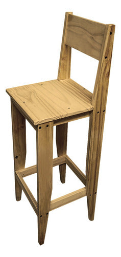 High Breakfast Bar Stool Solid Wood Removable Backrest 23
