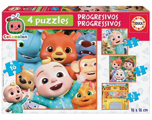 Educa Borras Set 4 Puzzles Progresivos Rompecabeza Cocomelon Educa Niño ® 0