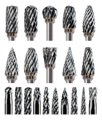 Mars-Rock Carbide Burr Set Compatible with 3mm Shank - 20 Pieces 0