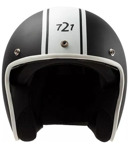 Hawk Casco Para Moto 721 Challenger Negro Y Blanco Mate Rpm 4