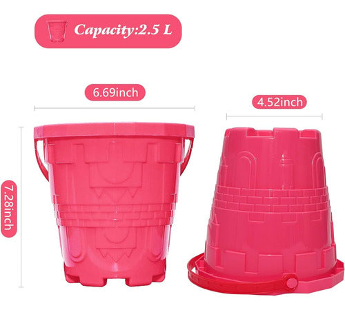 Holady Plastic Beach Castle Mold Buckets, 7.3'' Large Size S 1