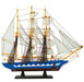 Miniatura Barco Navio Veleiro Madeira Casco Azul A 1