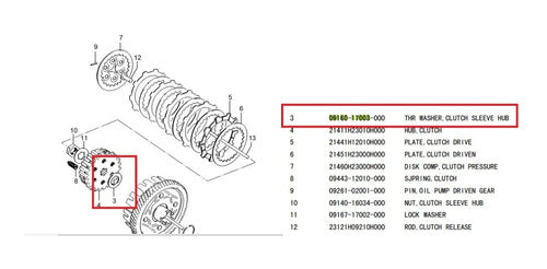 Suzuki Arandela Embrague Ax 100 09160-17003 1