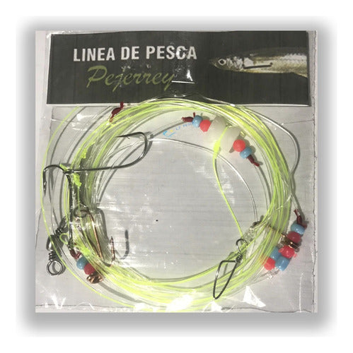 Jlpesca Linea Pesca Pejerrey Dos Brazolada Doble Baitclip Cascada X8 1