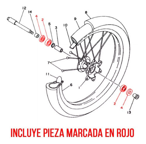 ProX Set Ruleman Reten De Rueda Delantera Yamaha YZ 125 1983-1992 2